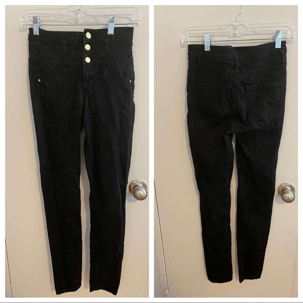 Refugee High Waisted Black Jeans